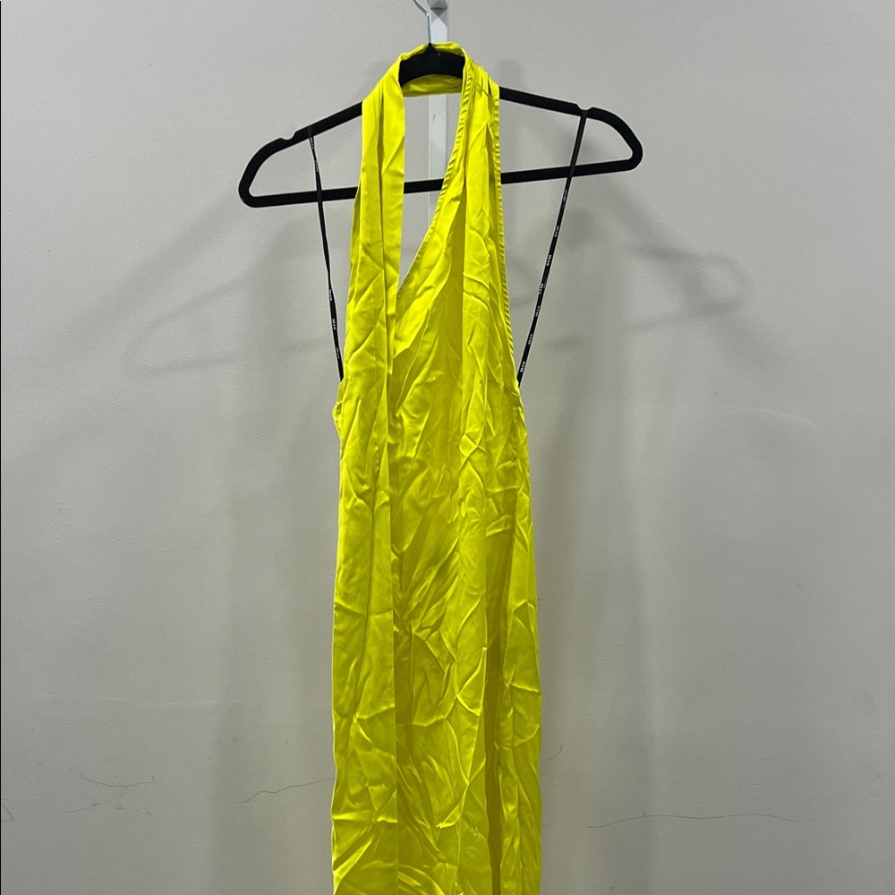 SER.O.YA MARISSA SILK DRESS lime - Picture 3 of 12